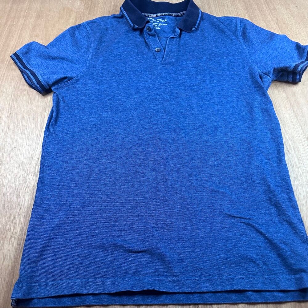 Banana Republic Polo Shirt Mens LG Blue Short Sleeve Casual Cotton